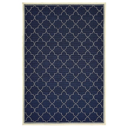 Oriental Weavers 7 ft. 10 in. x 7 ft. 10 in. Marina Round Rug Navy M6025P240RDST